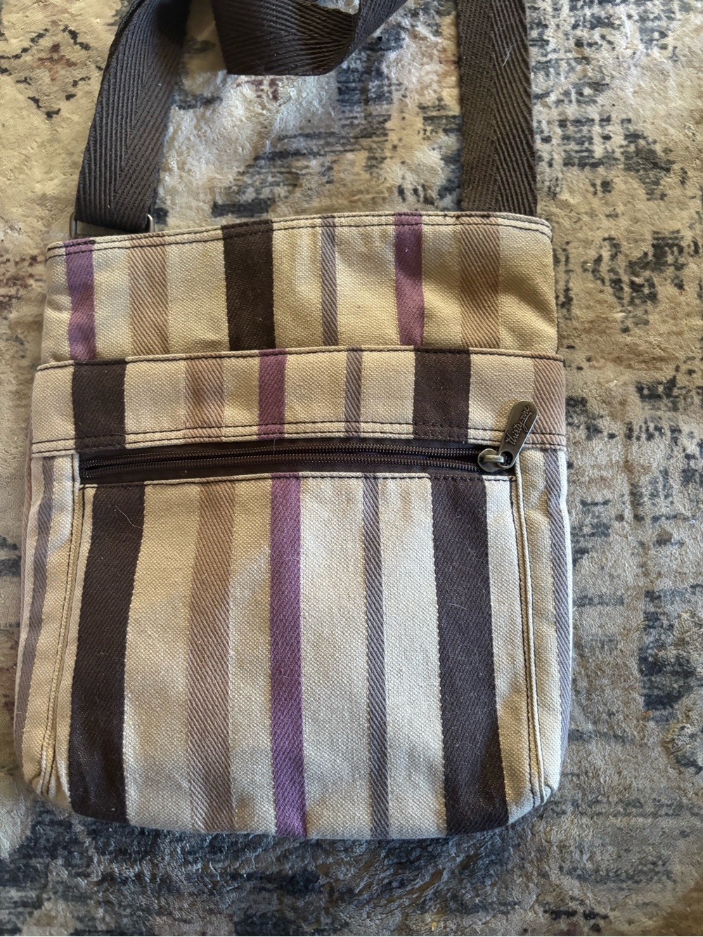 thirty-one Striped Crossbody Bag in Beige, Brown & Purple also included wallet